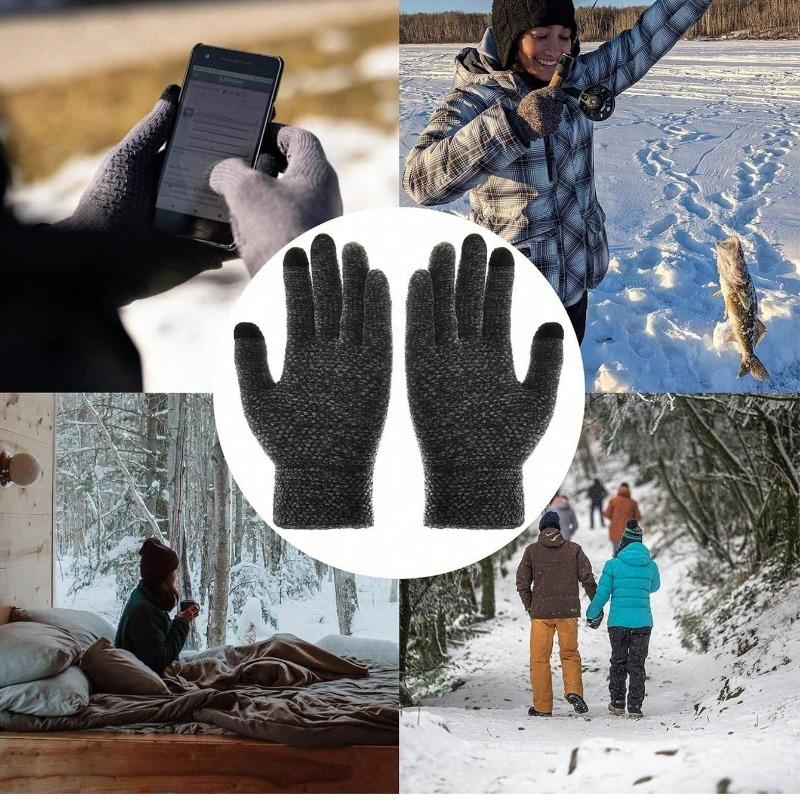 Winter Touch Screen Gloves Warm Thermal Lined Knit Gloves Elastic Cuff Winter Texting Gloves Halloween Accessories