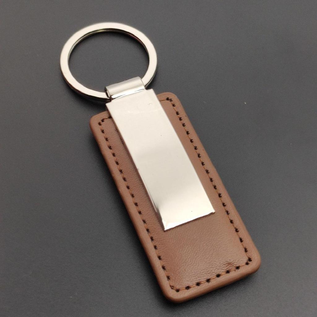 Metal Tokalı Erkek Dikdörtgen Deri Anahtarlık - Araba Hediyesi Anahtarlık