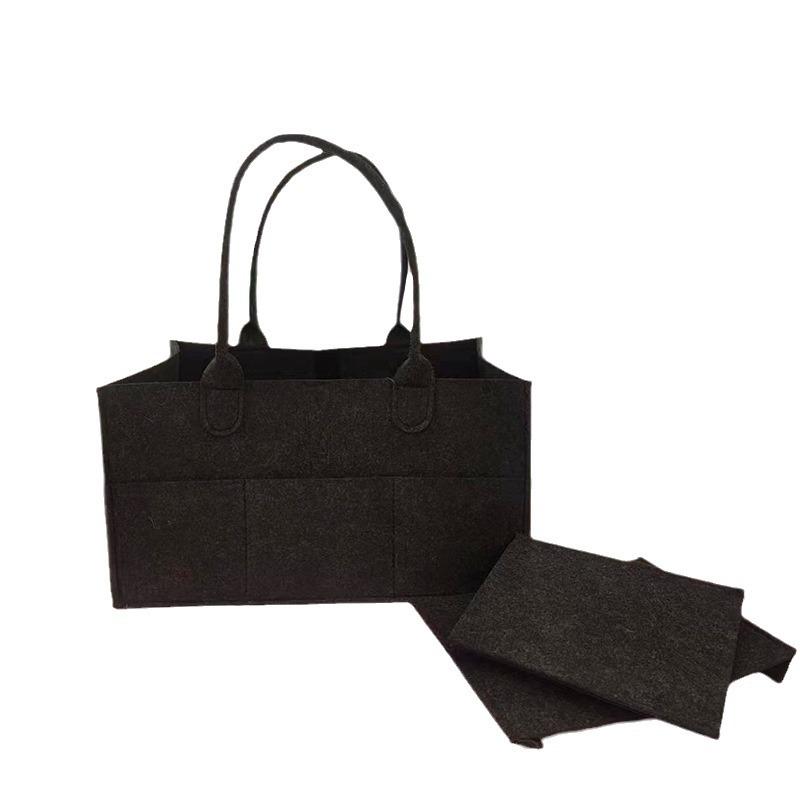 Light Grey Foldable Felt Diaper Tote Bag