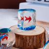 Glass Fish Tanks Figurines Tabletop Centerpiece Ornament Home Decors Crystal Collectible Figurines Gift for Christmas