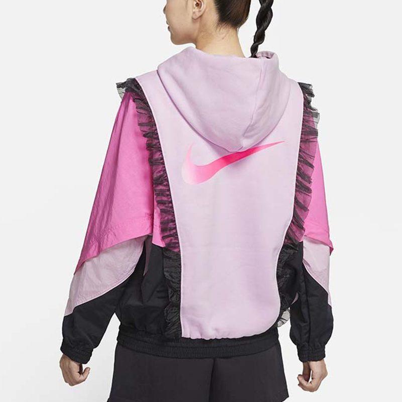 Nike Sweatshirts Women's Light Arctica Pink Hooded Moderate Regular DH1371-626