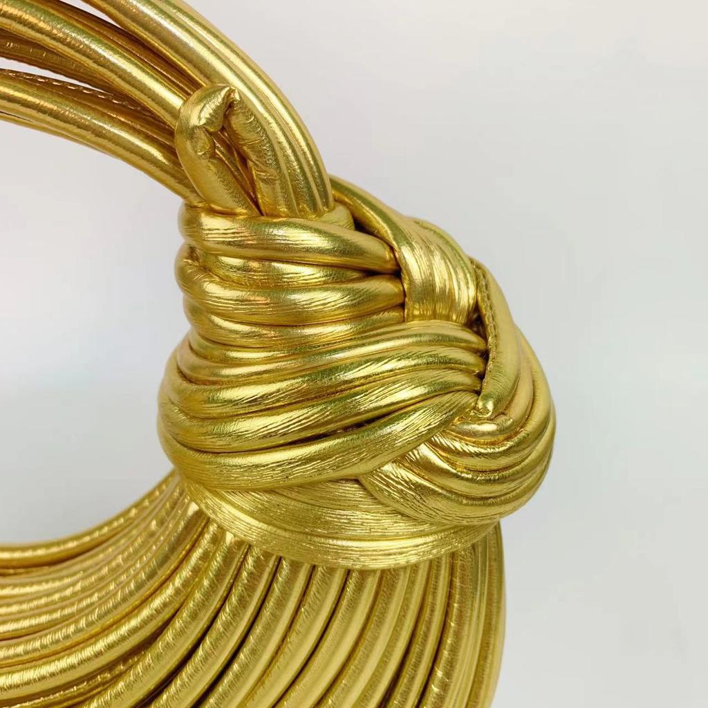 Personalized Woven Noodle Bag, Hand-woven Rope Knot Bag, Niche Knotted Bread and Dumplings, Cloud-shaped Hand-held Crossbody Bag