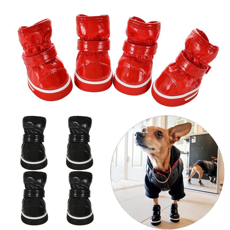 Winter Warm Dog Shoes For Small Dogs Cats Outdoor Non-Slip Waterproof Snow Boots Puppy Chihuahua Yorkies Pug Footwear Pet Shoes
