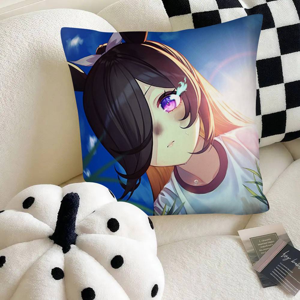 Rice Shower Hot Anime Umamusume Pillow Case Square Pillow Bedroom Sofa Leisure Comfort Cushion Car Home Decoration
