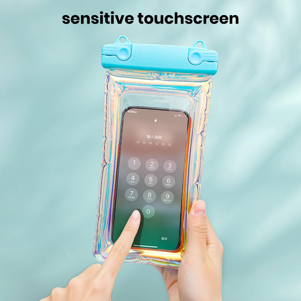 Waterproof Phone Pouch with Lanyard Touchscreen Clear PVC Beach Kayaking Swimming Floating Cell Phone Dry Bag Case Protector