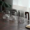 Japanese Style 3D Mountain Bottom Glass Tea Fair Cup With Wooden Handle Tea Pitcher Kung Fu Puer Teacup Teaware