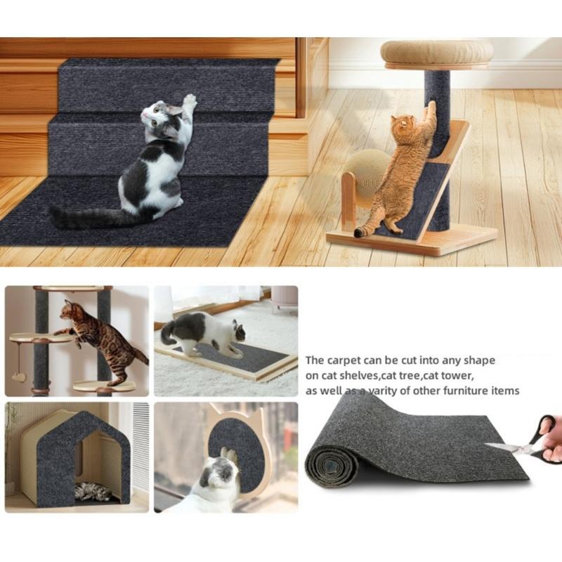 2pcs Cats Scratching Post Furniture Protectors Trimmable NonSlip Polyester Carpet Pad