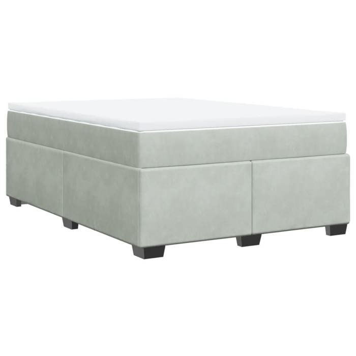 Maison Exclusive - Sommier à lattes de lit et matelas Gris clair 140x190cm Velours
