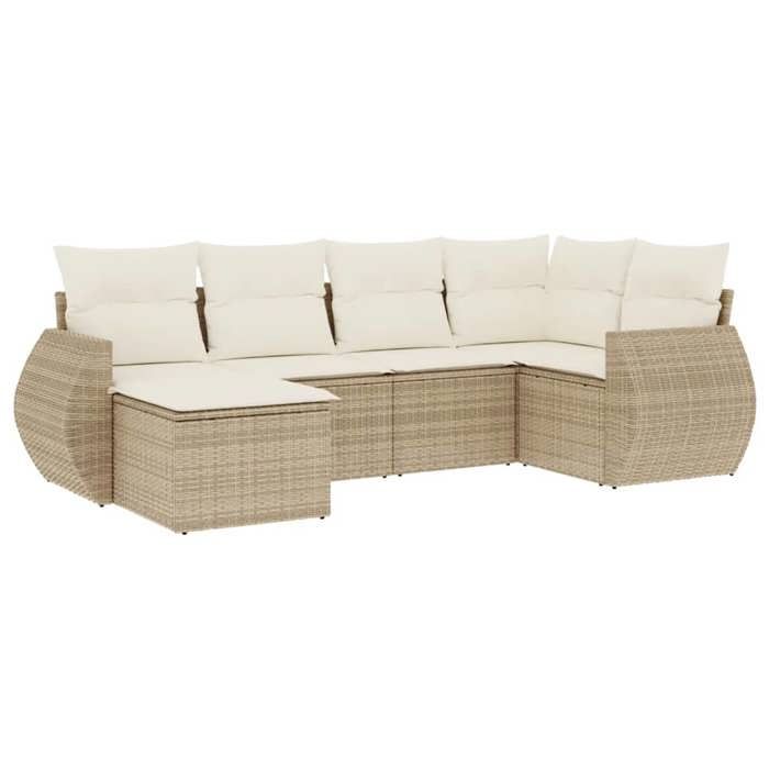VidaXL Garden Lounge Set with Cushions 6 Pcs, Patio Sofas, Patio Furniture Set, Outdoor Furniture, Beige 3253995