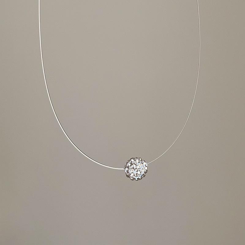 

Minimalist Zircon & Pearl Pendant Fishing Line Necklace - Women s Luxury Choker Chain