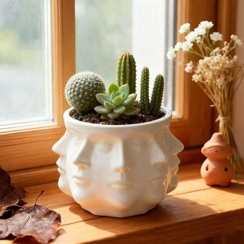 New 3D Printed Abstract Multi-Faceted Flower Pot Creatively Unique Succulent Potted Indoor Garden Balcony Outdoor Decoration