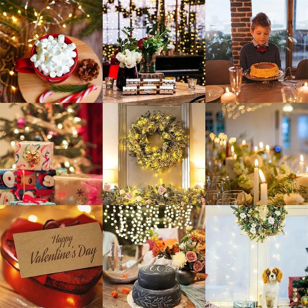 4Pack LED Fairy String Lights 2M/20 LEDs Battery Operated 3 Mode Lamp for Bottle Christmas Tree Wedding Balcony Party Decoration