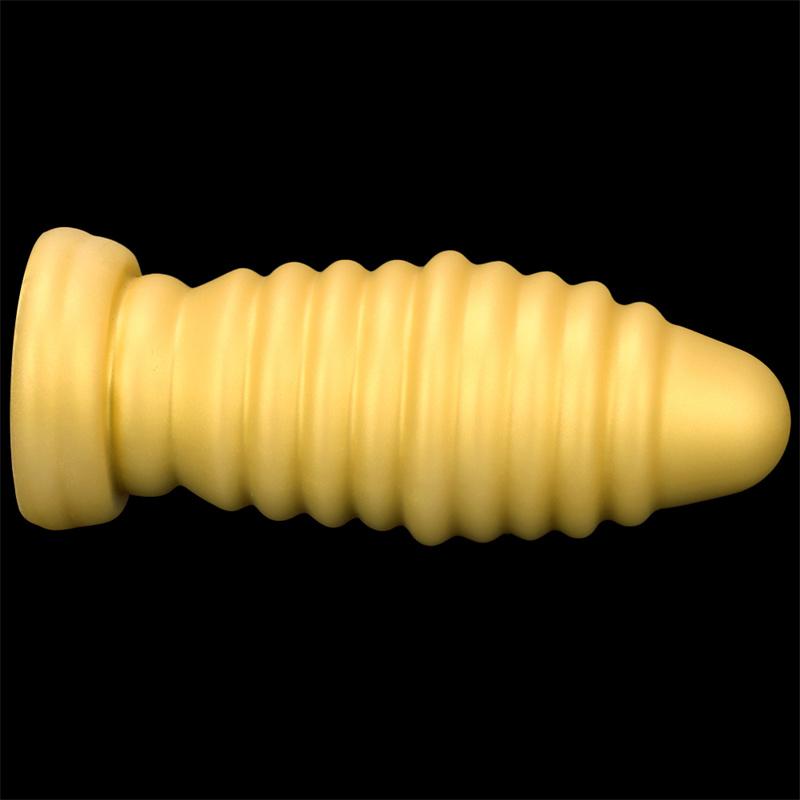 Goldenes Silikon, weich, extra groß, super dick, mit Saugnapf, Anal-Expander, Anal-Plug, Anal-Fisting, hinterer Anal-Masturbator