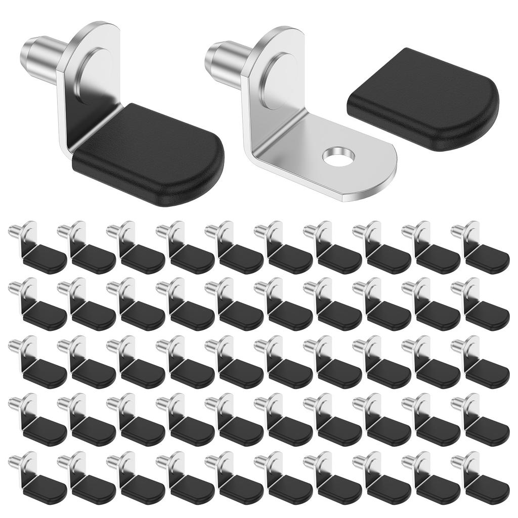 50Pcs Shelf Brackets Support Studs Pegs L Shaped Metal Pin Shelves Seperator Furniture Shelf Wall Mount Bracket Cabinet Holder