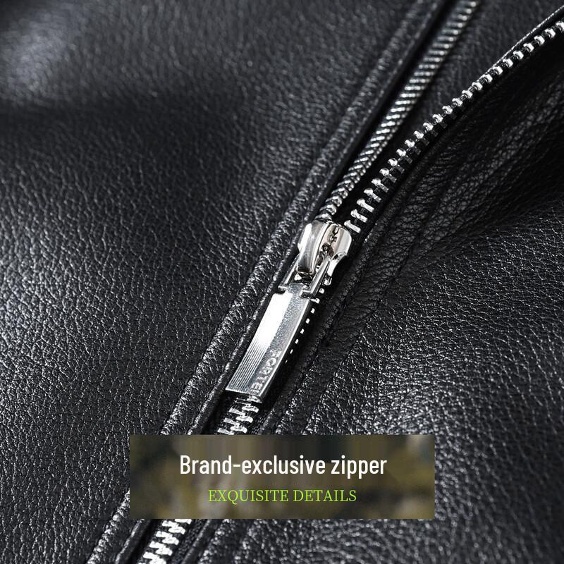 Futting Men's Retro Goatskin Leather Jacket