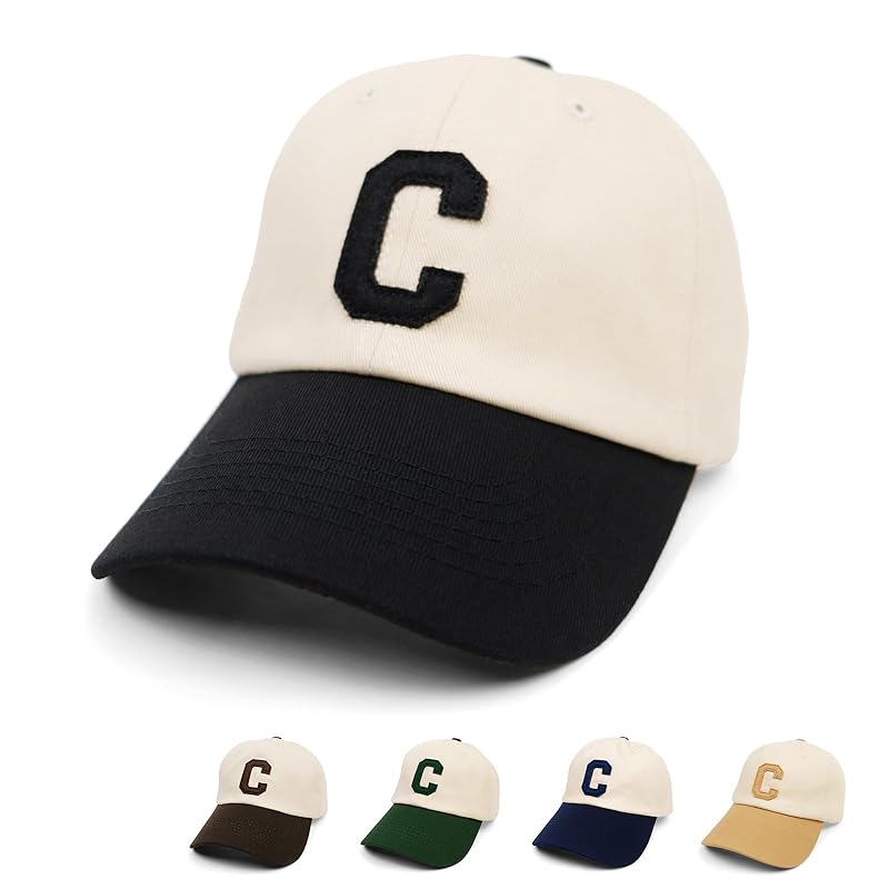 

[NAMEOF] C logo baseball cap street casual hat two tone South Korea work American casual simple unisex men s ladies basic sporty (JP, alphabet, Free