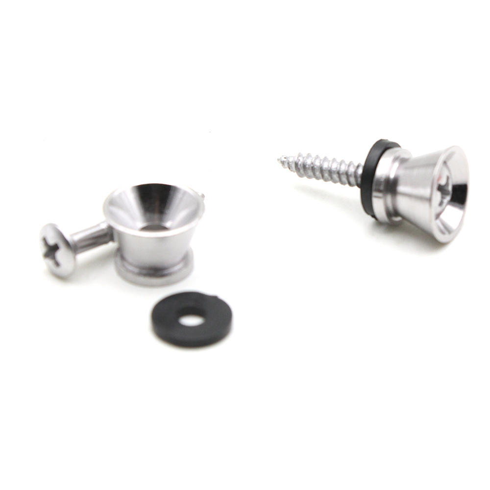 2pcs Guitar Strap Lock Pins Peg Metal Black/Silver for Acoustic Electric Guitar Ukulele Bass