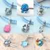 Original Copper Charm Summer Ocean Crab Sea Turtle Octopus Bead Fit Bracelet Pendant Diy Woman Beads For Jewelry Making