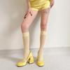 Womens Lace Knee Highs Socks Girls Ruffle Knee Highs Sheer Trouser Socks Mesh Fishnet Stockings Over the Calf Socks