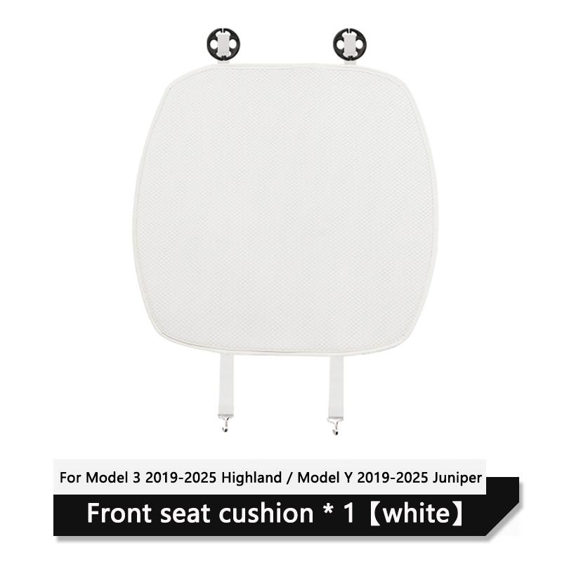 Car Ice Silk Seat Cushion Cover For Tesla Model 3 / Y Juniper 2019-2026 Breathable Comfortable Seat Pad Car Interior Accessories