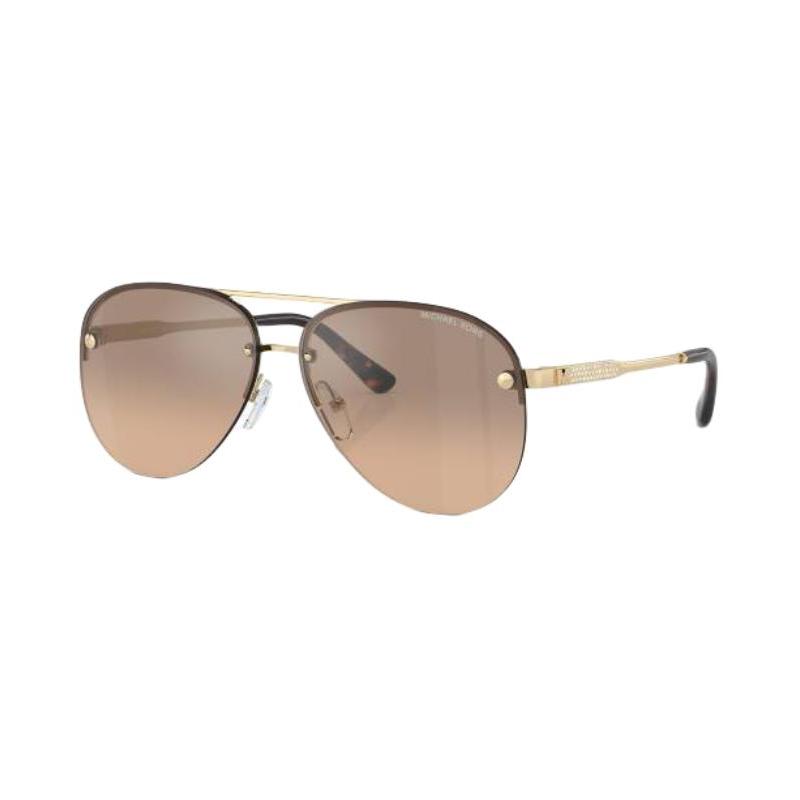 MICHAEL KORS Temple Decoration Metal Aviator Sunglasses Men s Brown