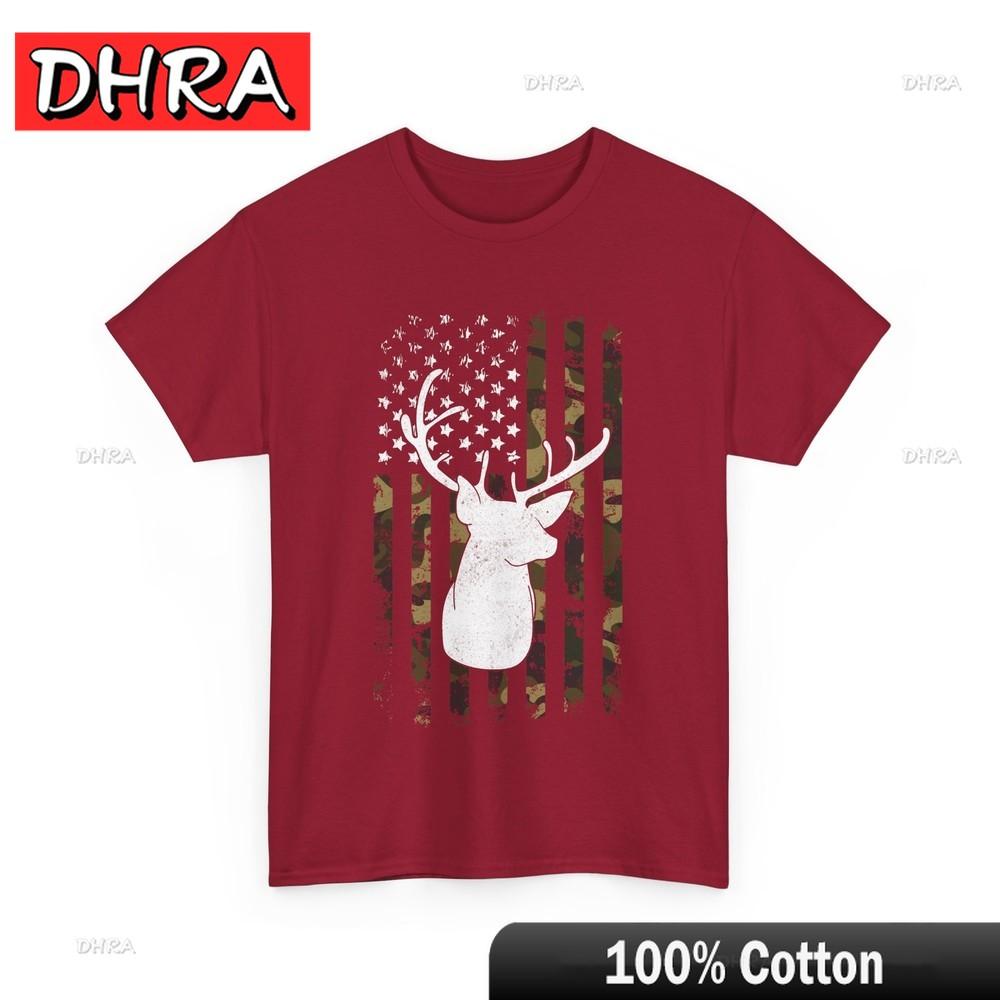 Deer Hunting American Flag Camouflaged Shirt Hunting Season Lovers Tshirt Comfy Unique Tshirts Cute Urban Trendy Tee Shirt S