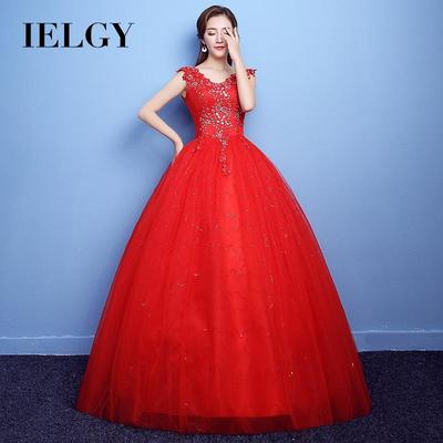 Red Lace Wedding Dress Korean Bride Wedding Plus Size Pregnant Woman Qidi Wedding Dress