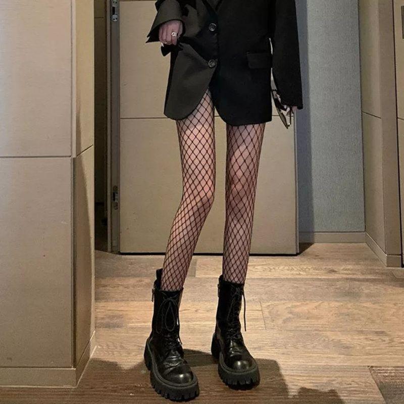 Sexy Fishnet Stockings Women's Tights Fishnet Mesh Long Nylon Tights Body Stockings Fish Net Pantyhose High Waist Hosiery