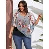 Plus Size Women's Chiffon Shawl Fake Two Piece T-Shirt