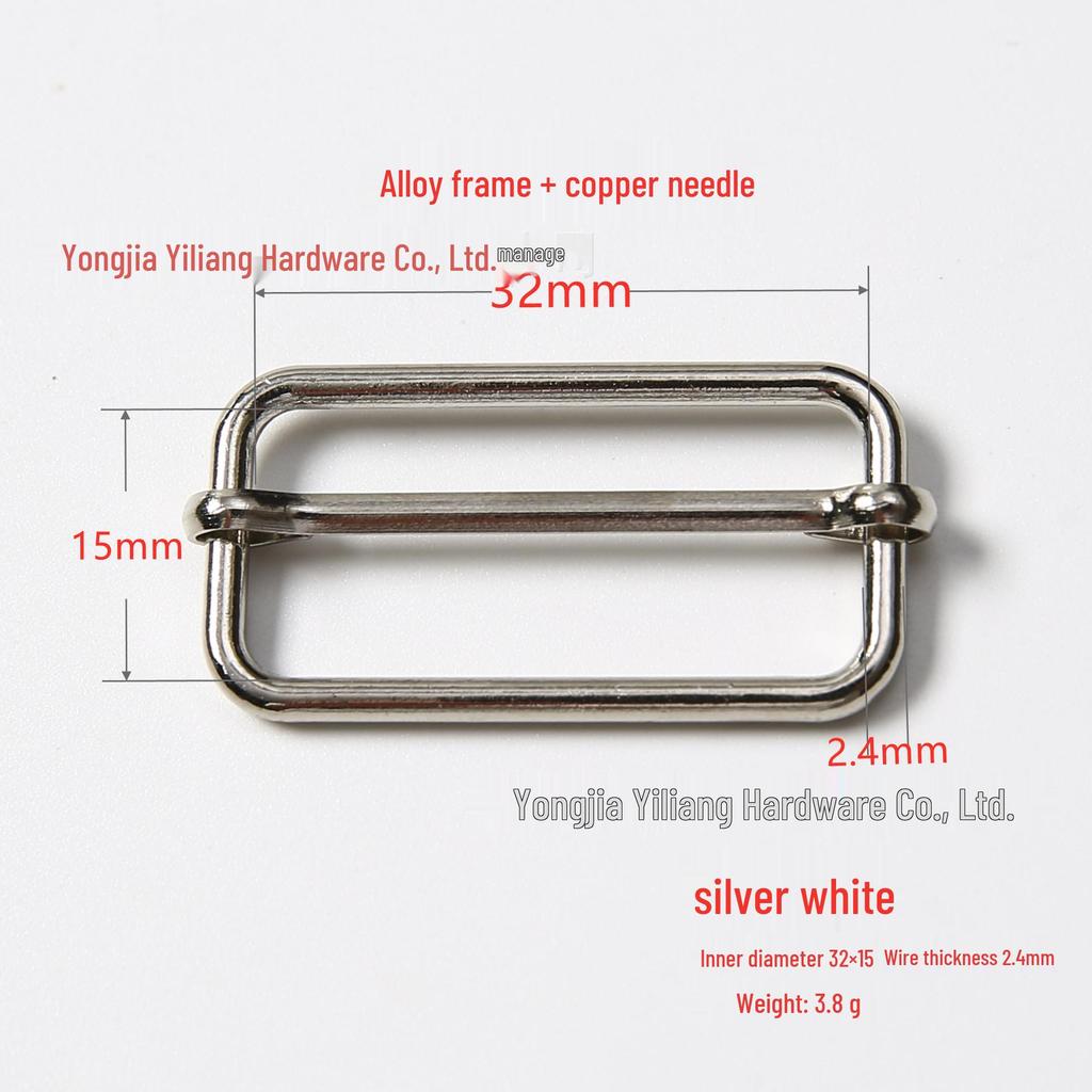 Stainless Steel Adjustable D-Ring Buckle - Copper Three-Speed Wire Pull Design