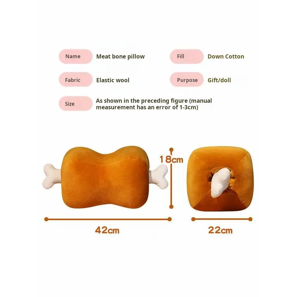 Chicken Leg Bone Pillow Plush Toy Handmade Doll Cartoon Anime Cute Cushion Home Decoration Children's Birthday Gift Toy