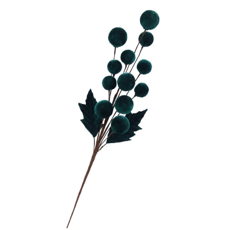Christmas Tree Ornament Stem Delicate Velvety Ball Stem For DIY Christmas Tree And Wreath Decoration
