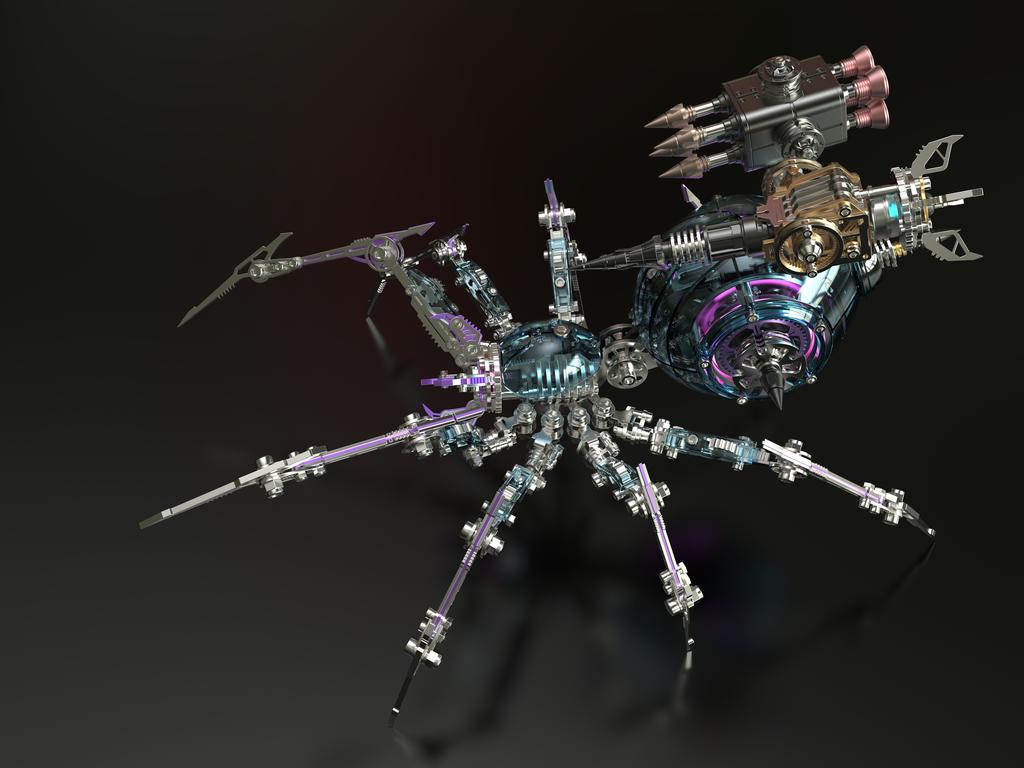 3D Metal Puzzle Assembly Toy Ornament Mechanical Spider Challenge High Difficulty Assembly Model Special Gift