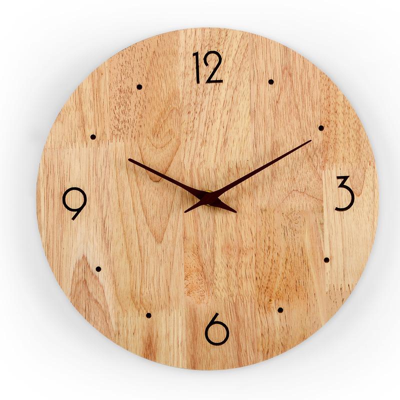 Japanese Style Solid Wood Log Mute Wall Clock Creative Round Quartz Clock Wall Hanging Clock Watch Home Decoration