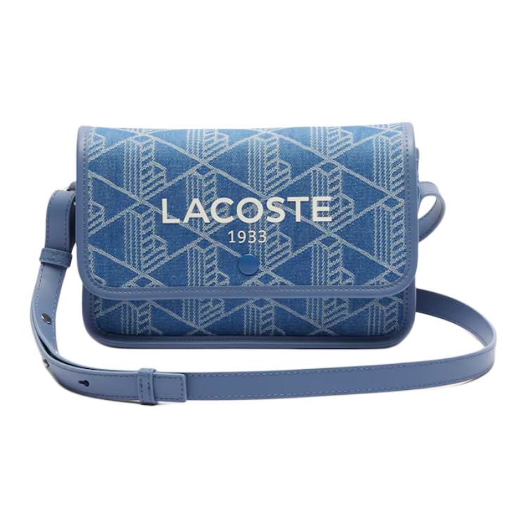 Lacoste Fashion Trend Mixed Material Crossbody Bag Women bags Blue NF5012HK-Q74 Blue