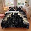 3pcs Castle Night Bedding Set, Includes 1 Comforter + 2 Pillowcases, Without Pillow Inserts, Soft Comfortable, Lightweight Breathable, Print