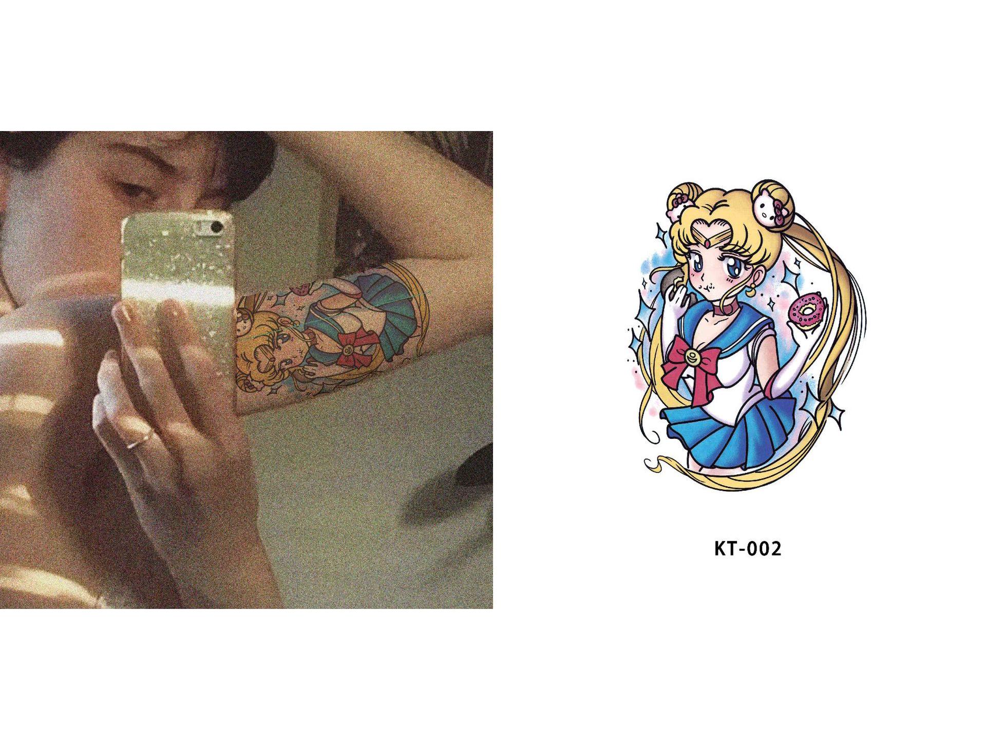 

Водонепроникні аніме татуювання квіток дівчини-лоліти - Стійкі наклейки на руки для чоловіків та жінок 19 x 11.5 cm