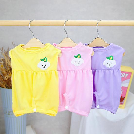 Weicher Hunde-Erholungsanzug, ärmellos, Anti-Leck-elastisch, für Welpen und Katzen, OP-Pflegekleidung für Hündinnen