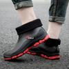 Winter Fur Rain Boots Men Fashionable Non Slip Waterproof Rubber Shoes Fishing Work Car Wash Resistant Water Boots