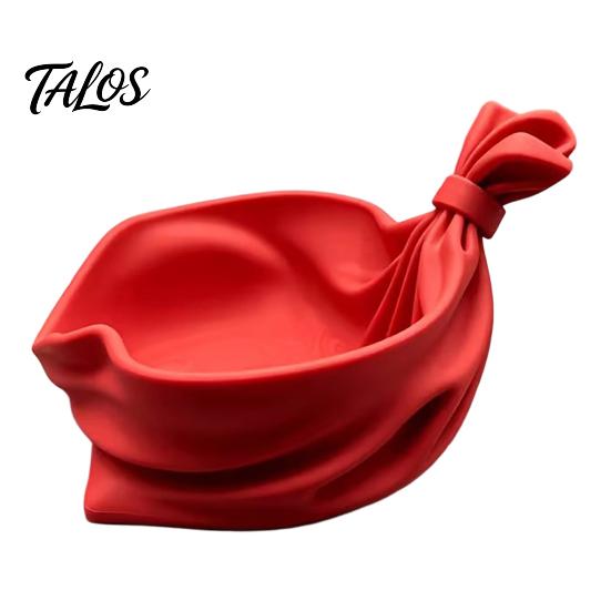 Unique Christmas Decoration 3D Printed Pleated Bag Shaped Candy Bowl, Desktop Snack Holder Small Item for Entryway Table, Decorative Storage