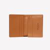 Matt Embossed Cowhide Initial Engraving Card Holder Brown