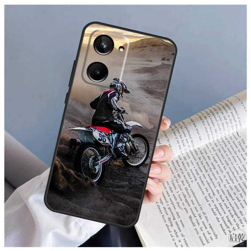 Moto Cross Motorcycle Sports For Realme C61 C63 C71 C55 C67 C51 C75 C65 C53 C35 11 12 13 14 Pro Plus GT6 GT7 15 Pro Case