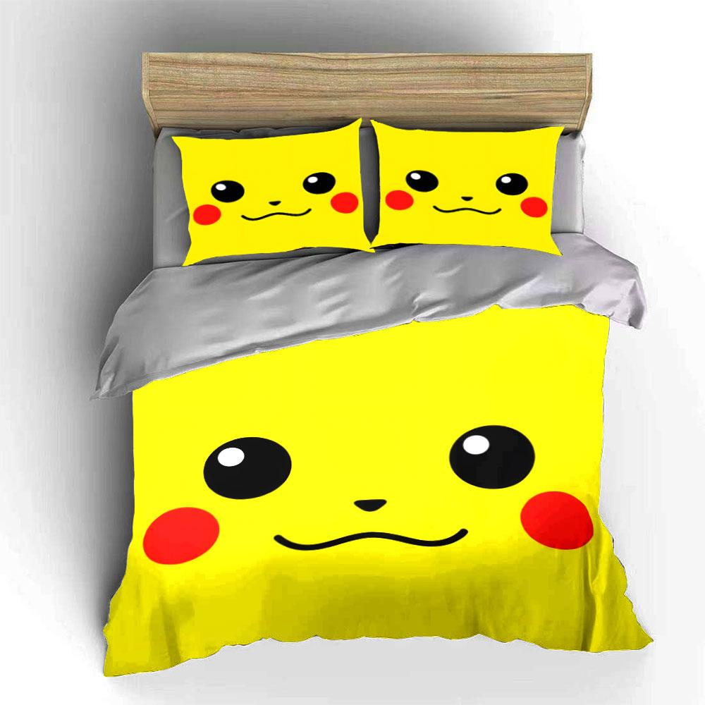 Yellow Background, Cartoon Face. Bedding Sets Duvet Cover Sets Duvet Covers Pillowcases(1 * Duvet Cover 2 * Pillowcases, Without Duvet Insert)