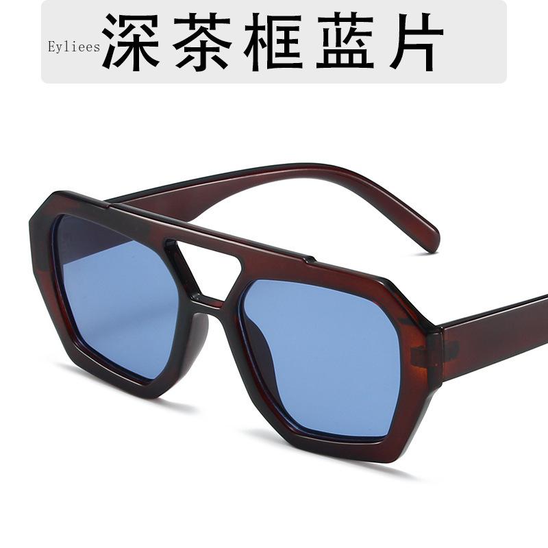 Retro Tortoiseshell Pilot Sunglasses Women Brand Designer Oversized Shades Eyewear Double Bridge Rectangle Men Sun Glassses
