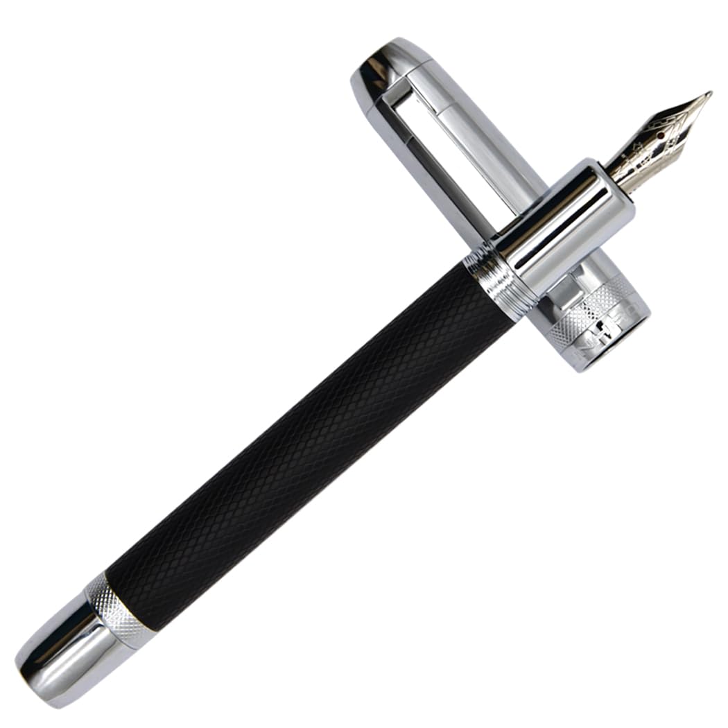 Ranvi Jinhao 92 Fountain Fine with Ink Converter Pen, Nib, (Silver Black)