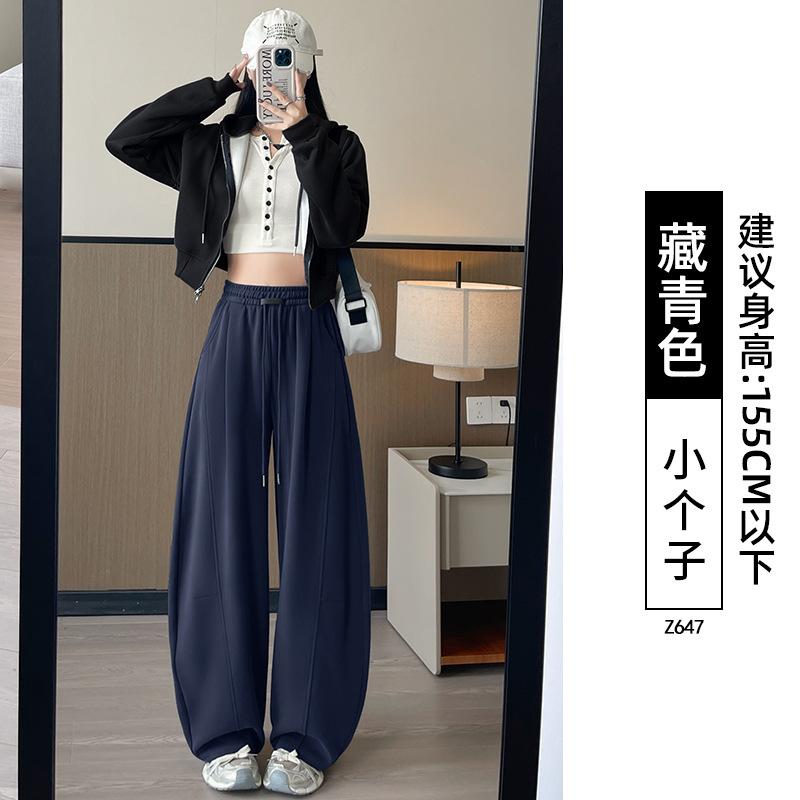 Gray Scimitar Wide-legged Women's New Spring and Autumn Small Lazy Loose Drape Casual Straight Sweatpants
