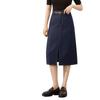 Shangdubila High-Waisted A-Line Midi Skirt with Contrast Stitching