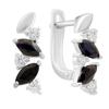 Silver Earrings with Natural Sapphire 2.15ct, Cubic Zirconias (2202820)