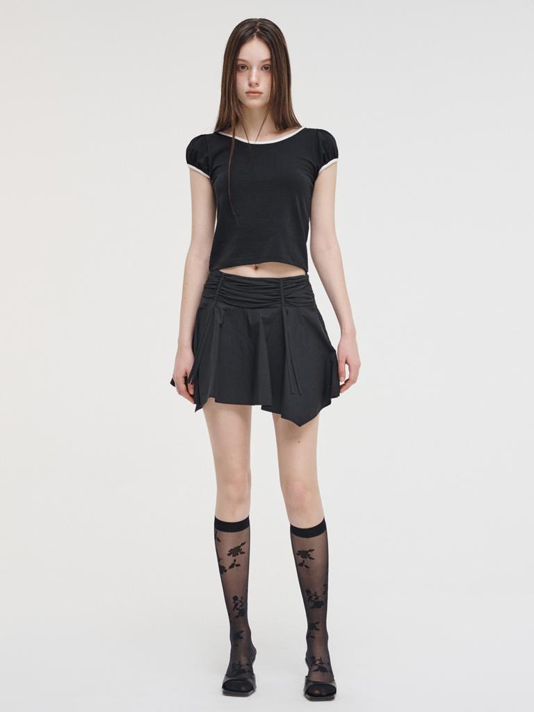 ETMON Back Ribbon T-Shirt Black