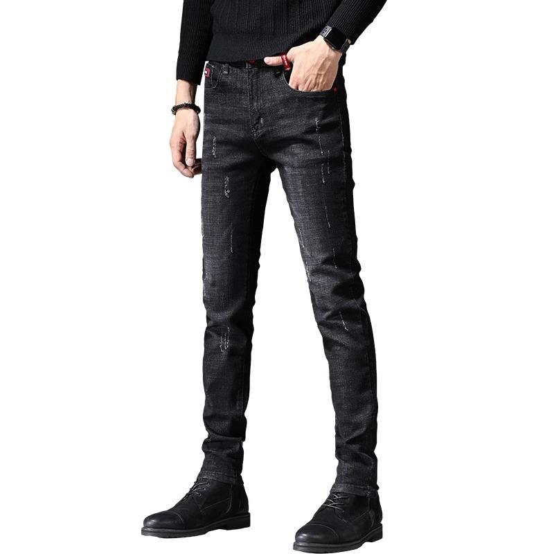 Spring And Autumn Winter New Men'S Regular Jeans Slimming Straight Stretch Business Versatile Long Pants